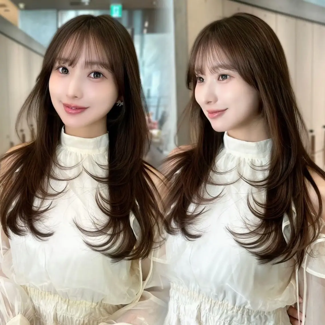 ロング モデル募集中🍒 ボブレイヤーRunaのヘアスタイル