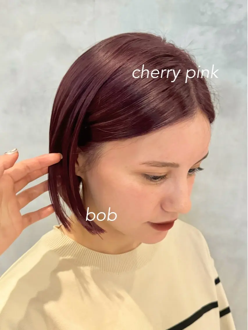 ミディアム カラー ヘアアレンジ ブリーチ ダブルカラー ブリーチなしカラー ボブ 顔周りカット×透明感 カラー💫AINAのヘアスタイル