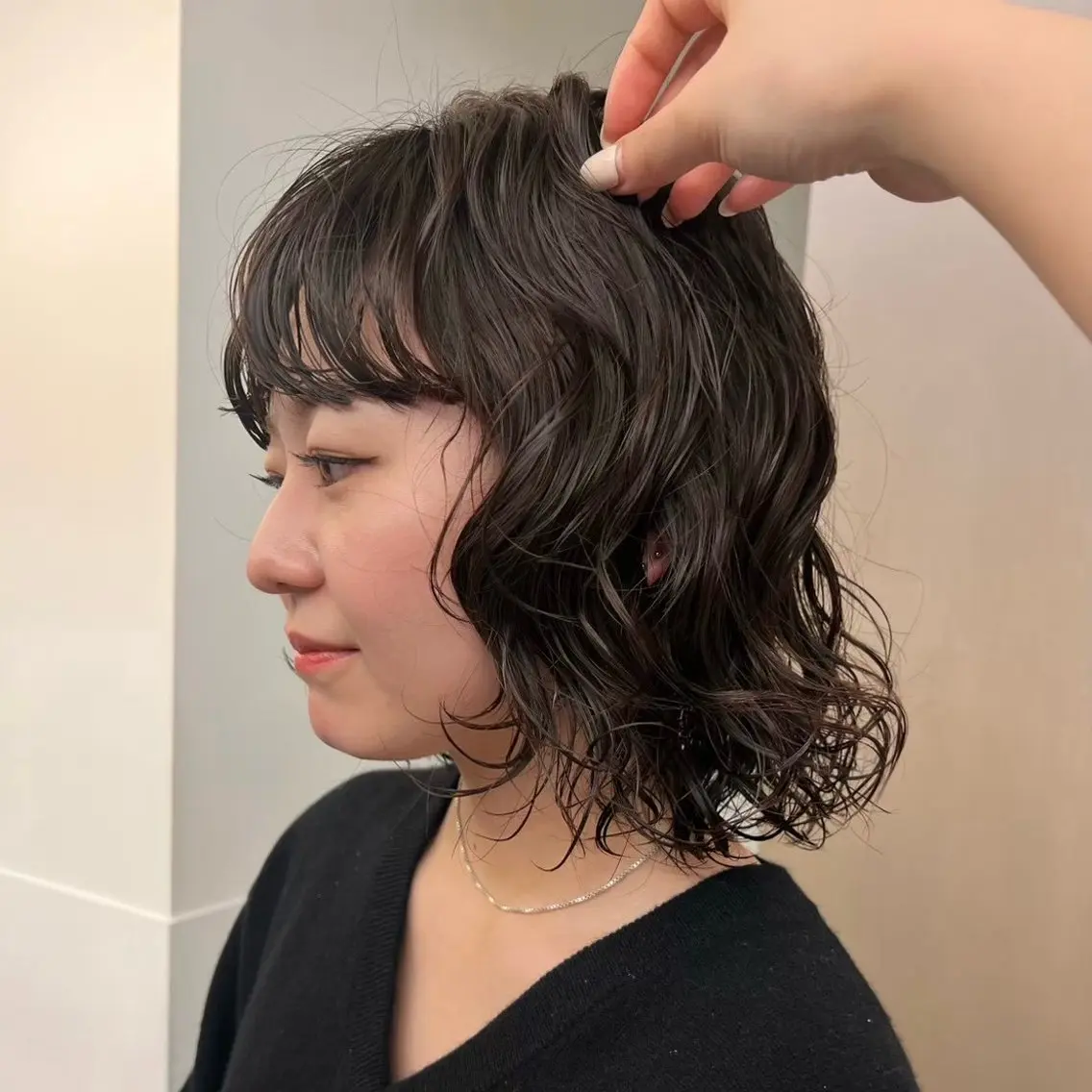ミディアム ミディアムパーマ パーマ ‎🤍ともえ‎🤍 /レイヤーカット🧸のヘアスタイル