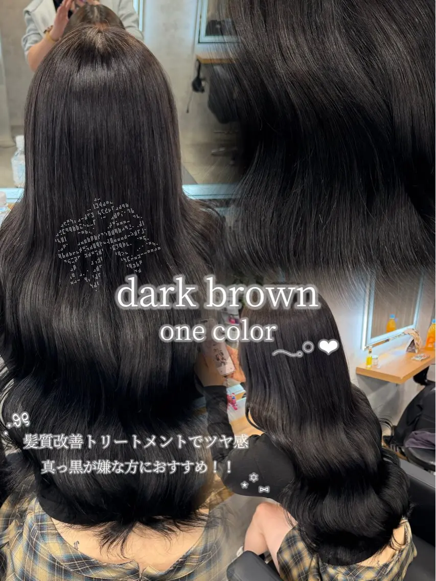 【韓国風🇰🇷】艶感ワンカラー×髪質改善トリートメント×コテ巻きの写真