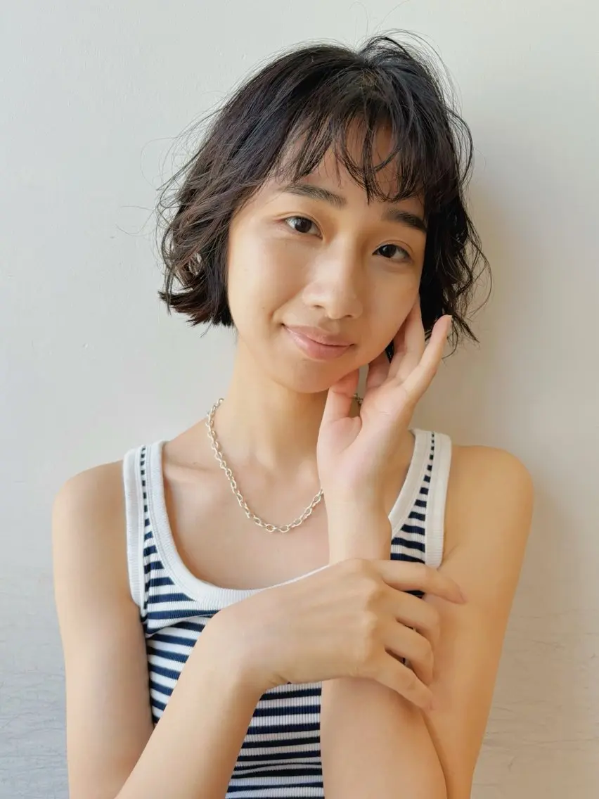 ミディアム ボブ ボブ/ミディアム 親しみやすさ/さくらのヘアスタイル