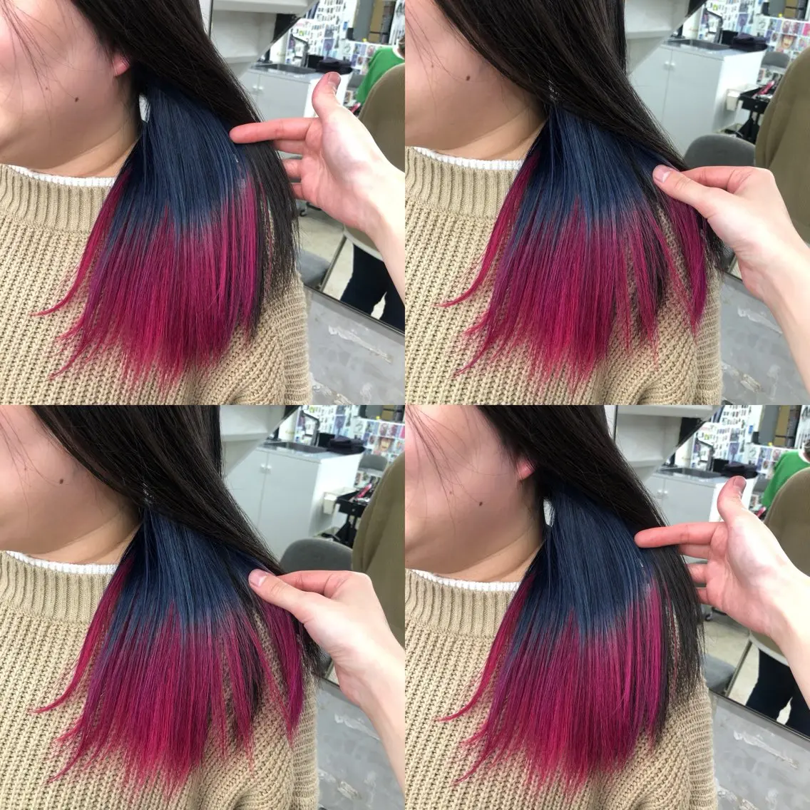 セミロング カラー インナーカラー 推しカラー✨ オタク美容師ユウカのヘアスタイル