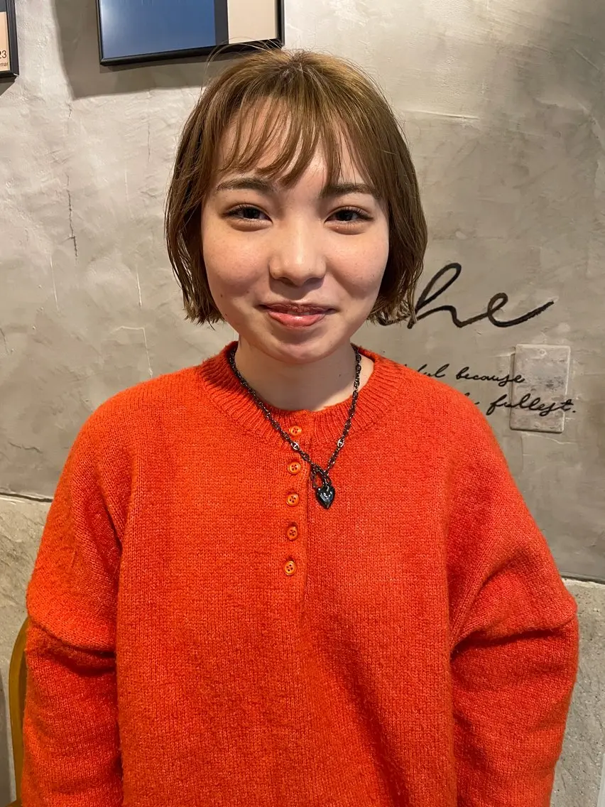 ショート カラー カット ヘアカラー トリートメント ayane⭐️ボブ・ ショート・パーマのヘアスタイル