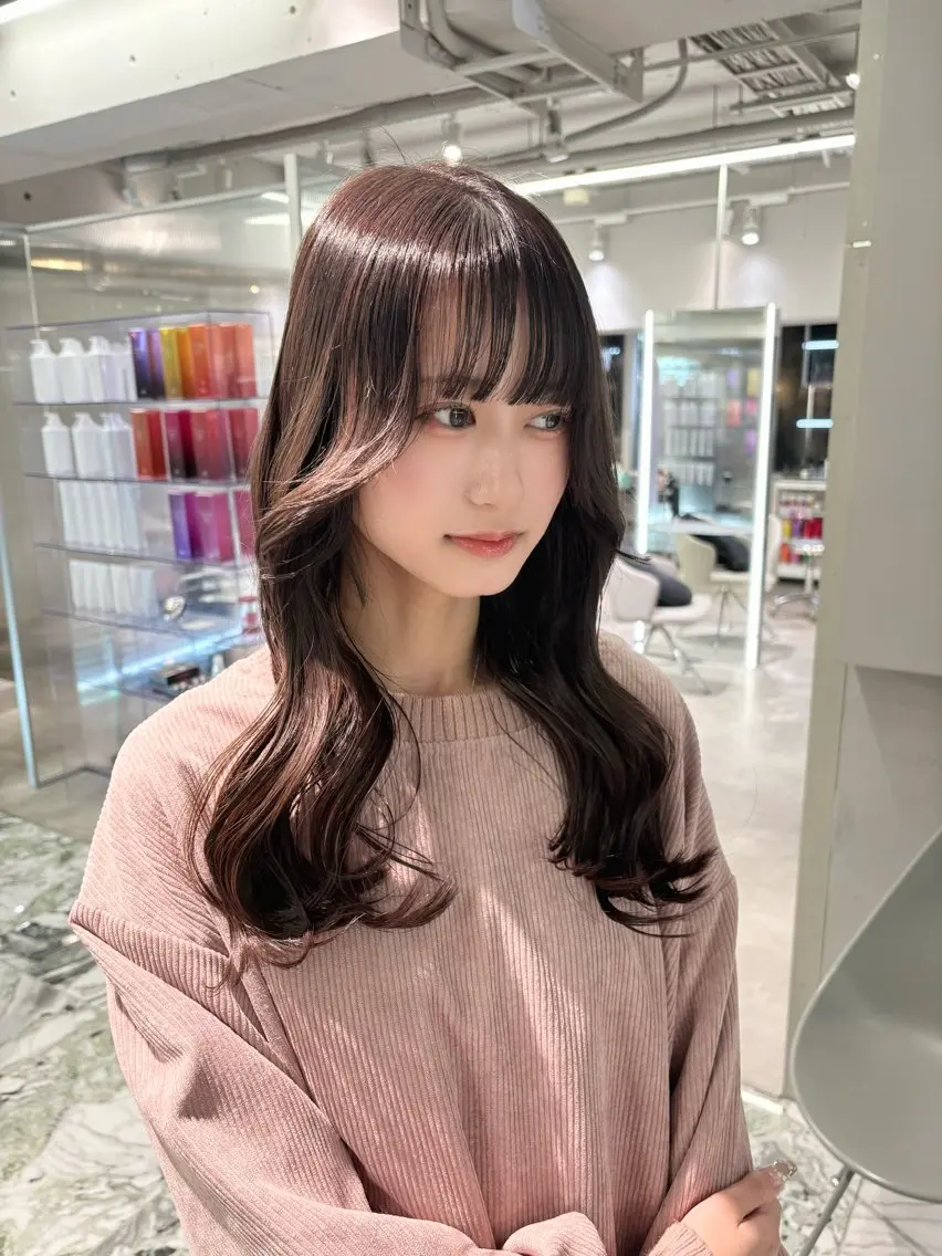 ロング 中顔面短縮/小顔 ハイレイヤー/名古屋のヘアスタイル