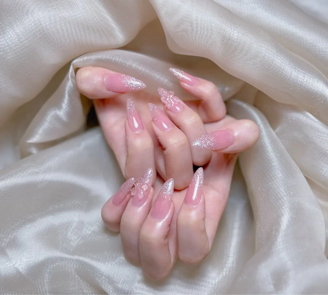 ネイル チークネイル 長さ出し フレンチネイル ジェルネイル 韓国ネイル ハンドネイル Lucky Nail Salonのネイルデザイン