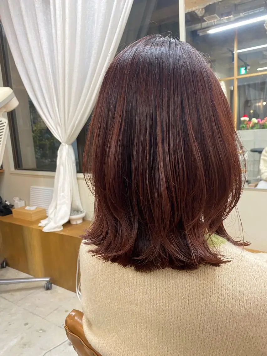 ミディアム カット ヘアカラー トリートメント 🌻花屋併設🌻濱 幸帆のヘアスタイル