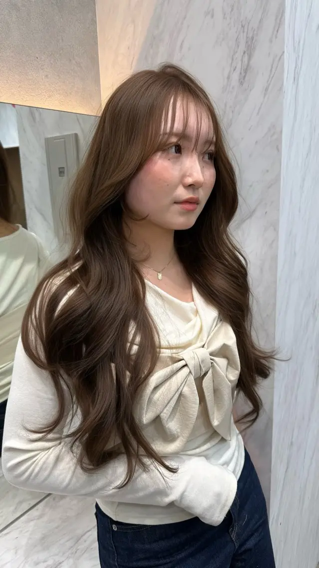 ロング カラー カット ヘアカラー トリートメント レイヤーダブルカラー KYONのヘアスタイル
