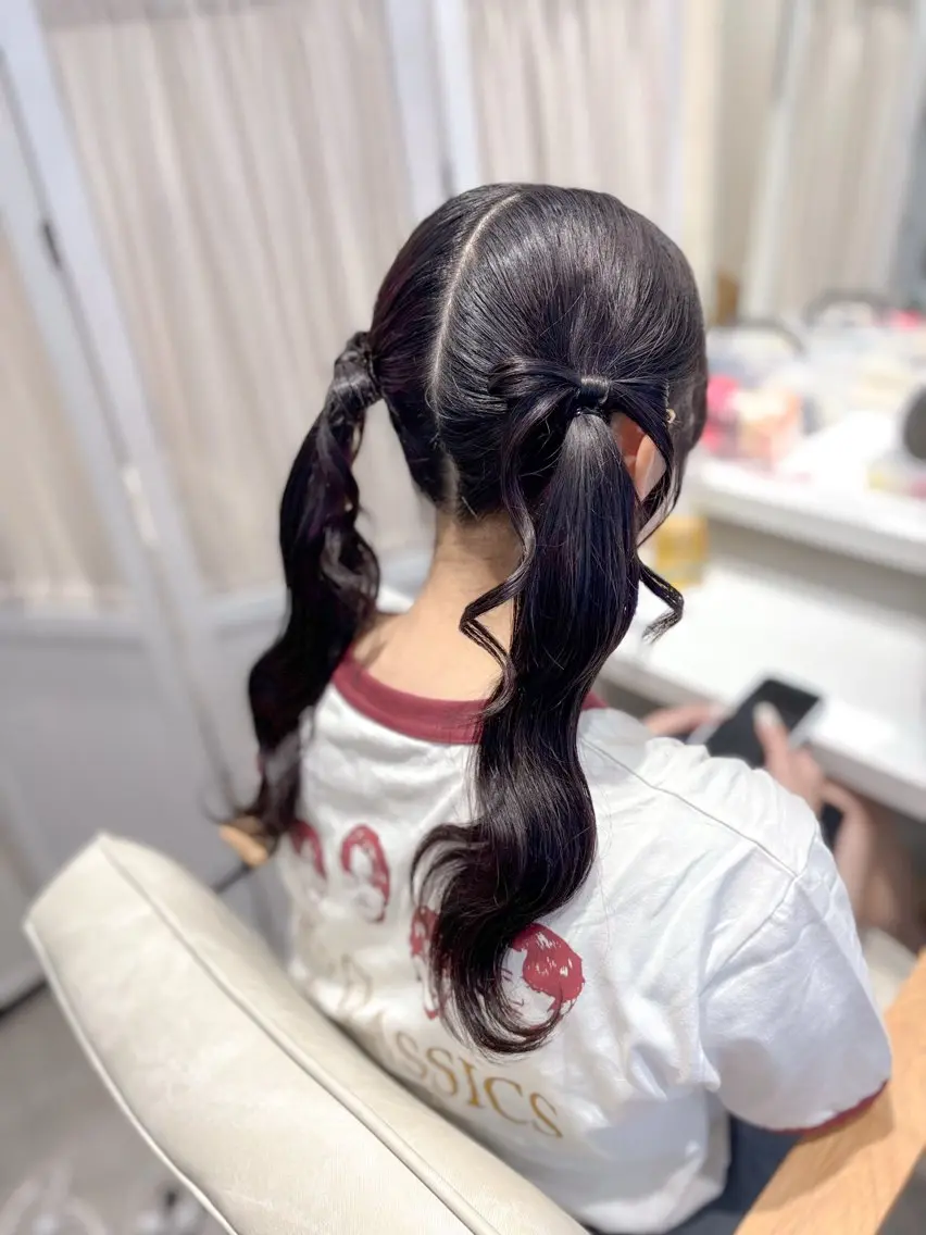 セミロング ヘアアレンジ ツインテール ヘアセット ⭐︎moe 【ヘアセット🧸】のヘアスタイル