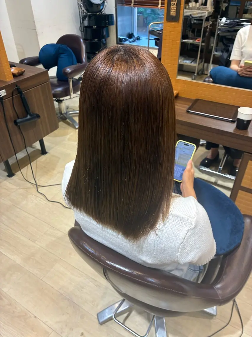 セミロング 縮毛矯正 トリートメント Orque kazuneのヘアスタイル