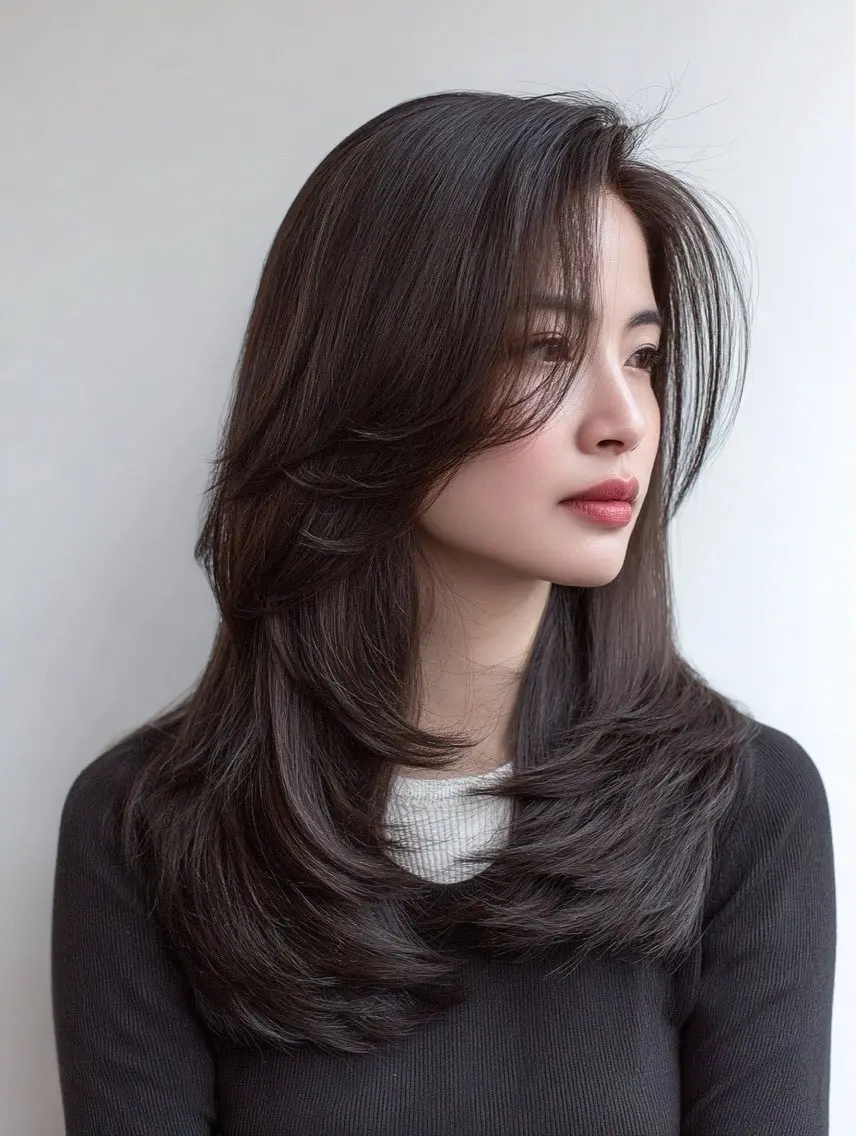 ロング カラー ヘアカラー 🍒モテ暖色カラー × うる艶✧ ゆなのヘアスタイル