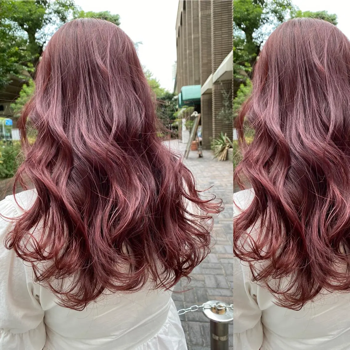 ロング カラー ブリーチ ブリーチなしカラー カット ヘアカラー トリートメント ツキノキ ミナのヘアスタイル