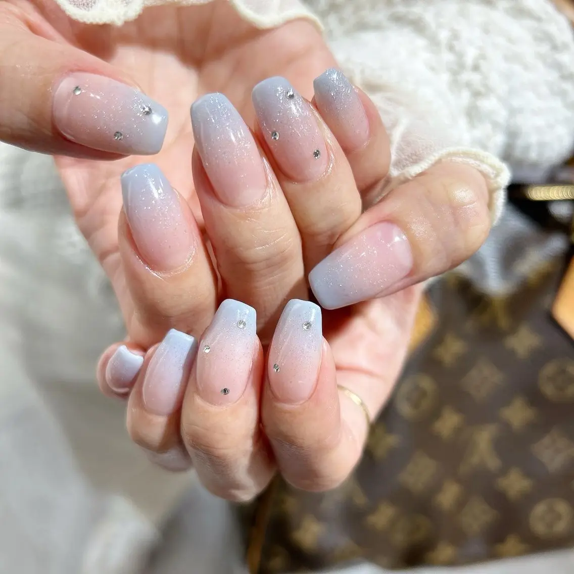 ネイル グラデーション 水色 ピンク CLALA /nail/亀戸のネイルデザイン