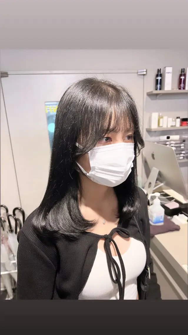 セミロング カラー パーマ ヘアアレンジ メンズ 上品＆韓国風 🥀海心🥀のヘアスタイル