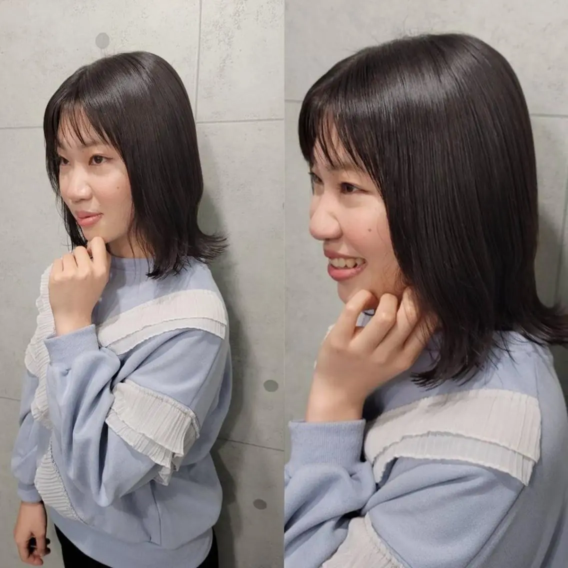 ミディアム カラー 黒髪 ブルーカラー ブラウンカラー ナチュラルブラウン レイヤーカット ❇️安達 優心❇️ レイヤー/艶髪特化のヘアスタイル
