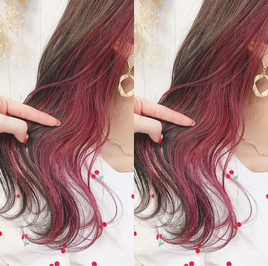 ❤︎ インナーカラー/ストロベリーピンク❤︎ ケアブリーチ🌈割引🌈の写真