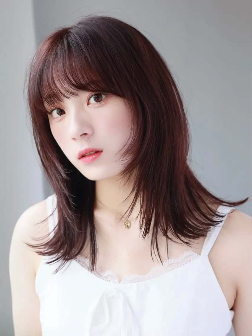 ミディアム ボブレイヤー ボブ レイヤーカット 尾野 雅斗のヘアスタイル