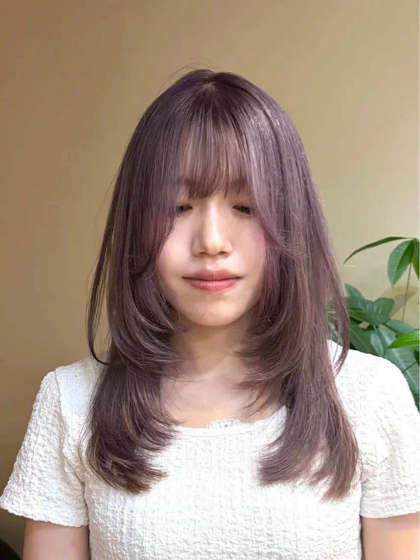 セミロング カラー 透明感カラー カット ヘアカラー sana/レイヤー /ボブ/透明感カラーのヘアスタイル