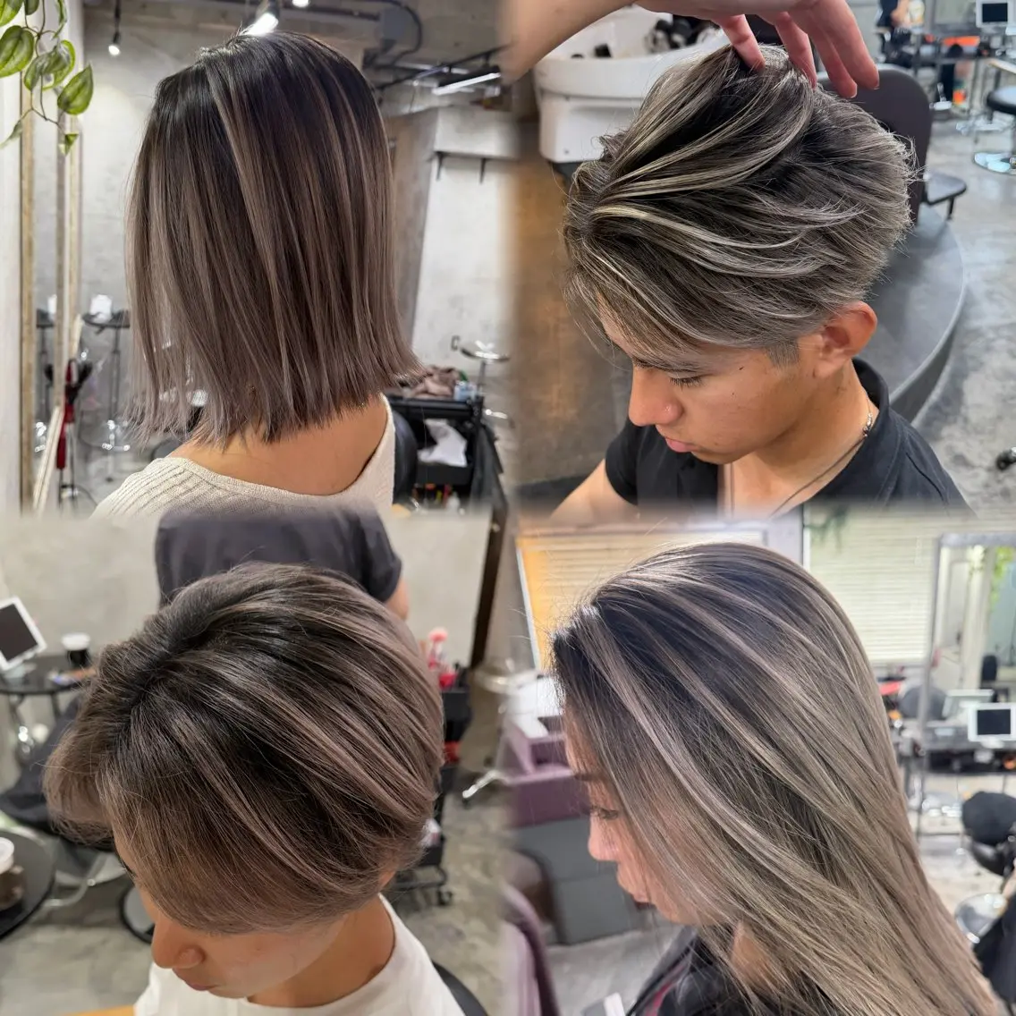 セミロング メンズ ヘアカラー トリートメント 横浜🦋ハイトーン 🫐シャドウルーツのヘアスタイル