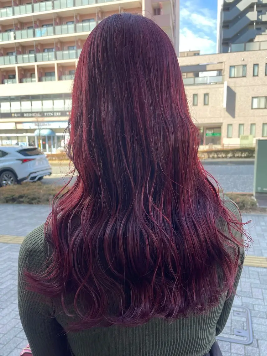 ロング カラー ヘアカラー トリートメント 💞暖色カラー 💞risaのヘアスタイル