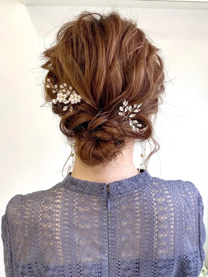 【🤎結婚式やイベントに🤎】 ヘアアレンジ、ヘアセット 🤍【ボブ/レイヤー/顔周り/韓国/成人式/下北沢】の写真