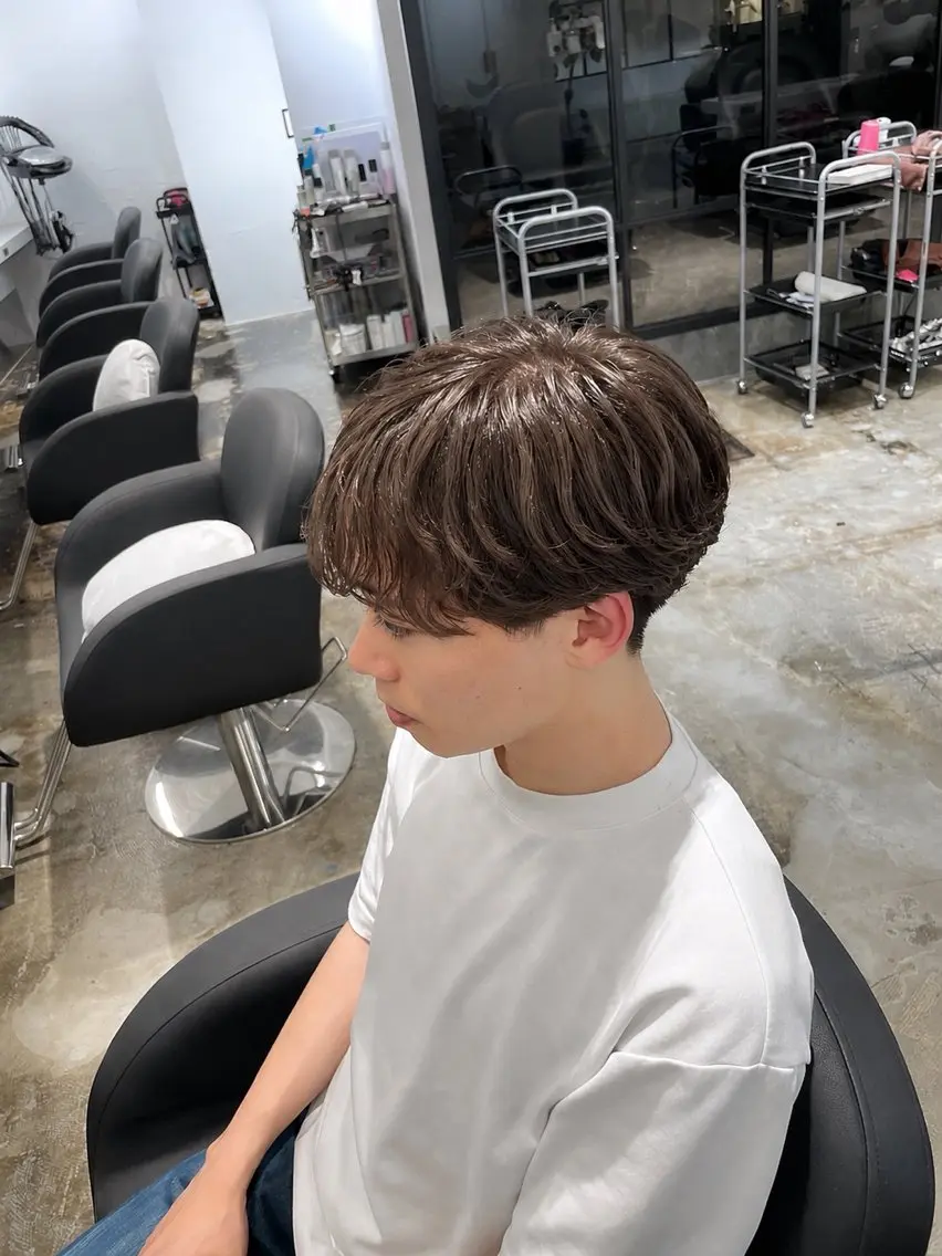 メンズ フェザーパーマ メンズパーマ カット パーマ EIGHT梅田 /HADUKIのヘアスタイル