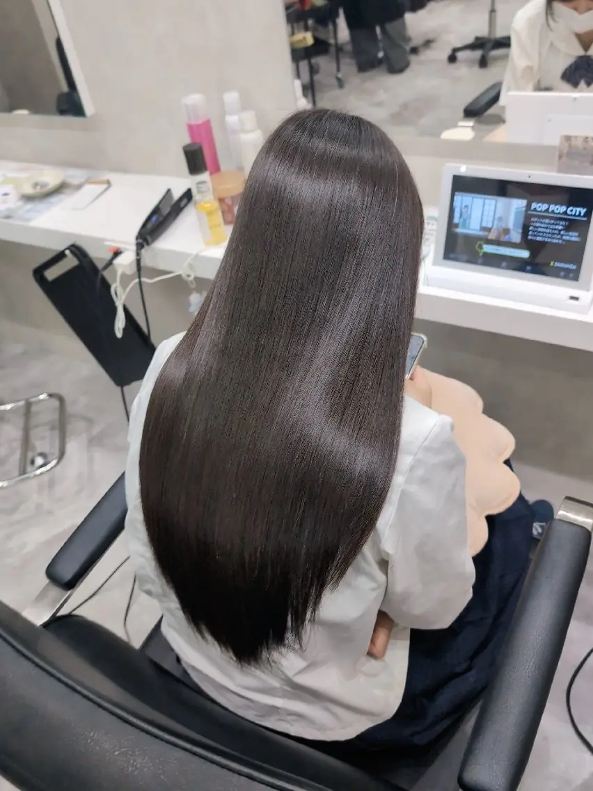 ロング 髪質改善 トリートメント カット 縮毛矯正 髪質改善/ 上村旺武のヘアスタイル