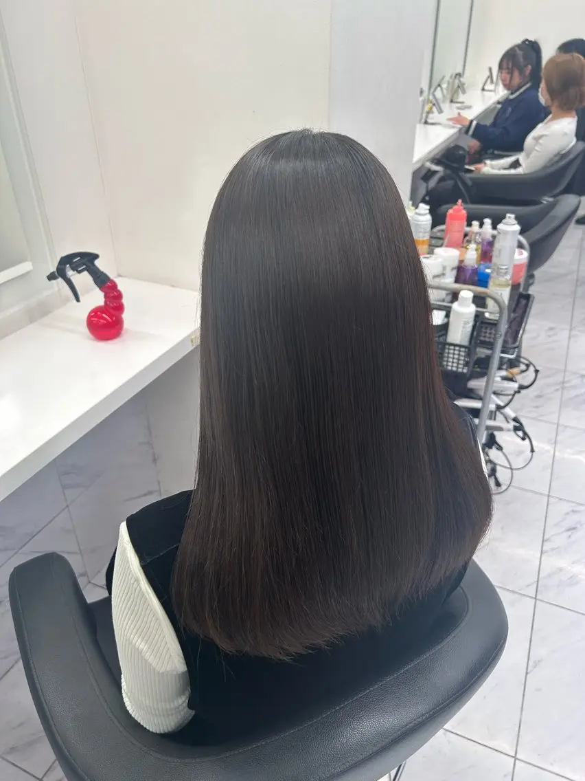ロング カラー パーマ ヘアアレンジ メンズ キッズ ブリーチなしカラー/ ブラウン/レイヤーのヘアスタイル
