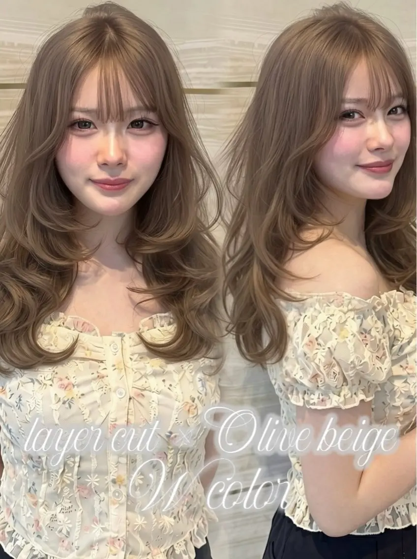 ロング カラー ヘアアレンジ ヘアカラー トリートメント 🌿巴結生🌱大宮 ミルクティーベージュのヘアスタイル