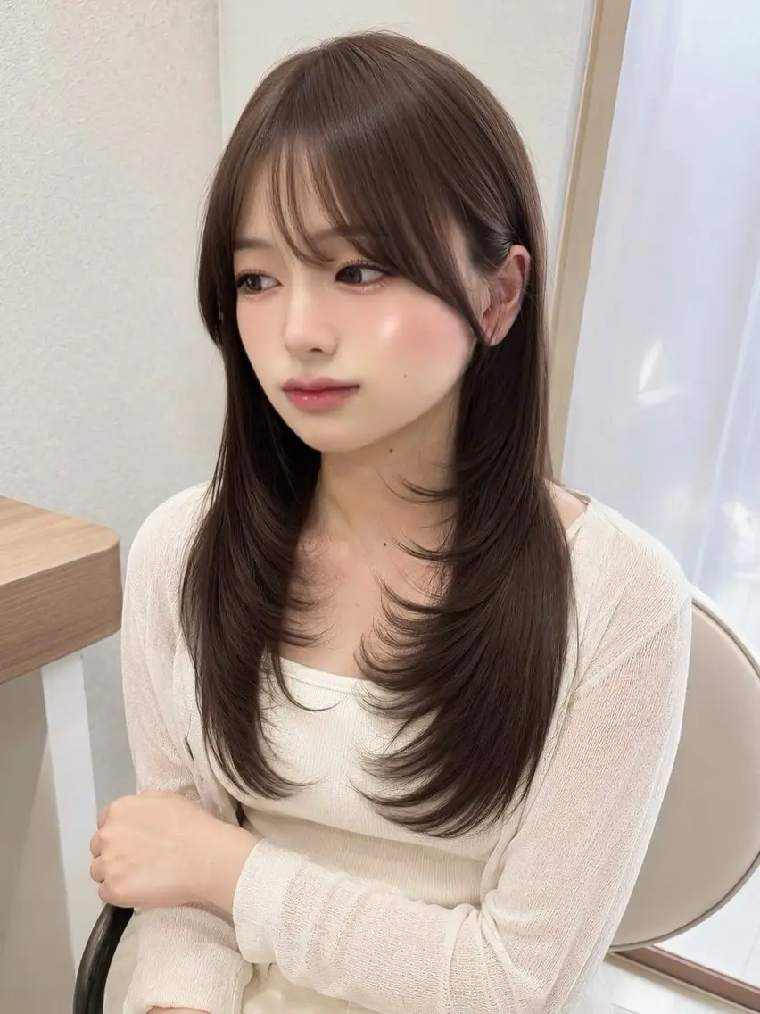 ロング カラー ベージュカラー ブリーチ ダブルカラー ラベンダーカラー ラベンダーベージュ カット ヘアカラー トリートメント 友田 那都のヘアスタイル