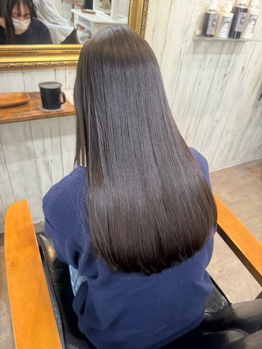 ロング カラー パーマ 酸性ストレート ストレートパーマ 11日◎髪質改善 misatoのヘアスタイル