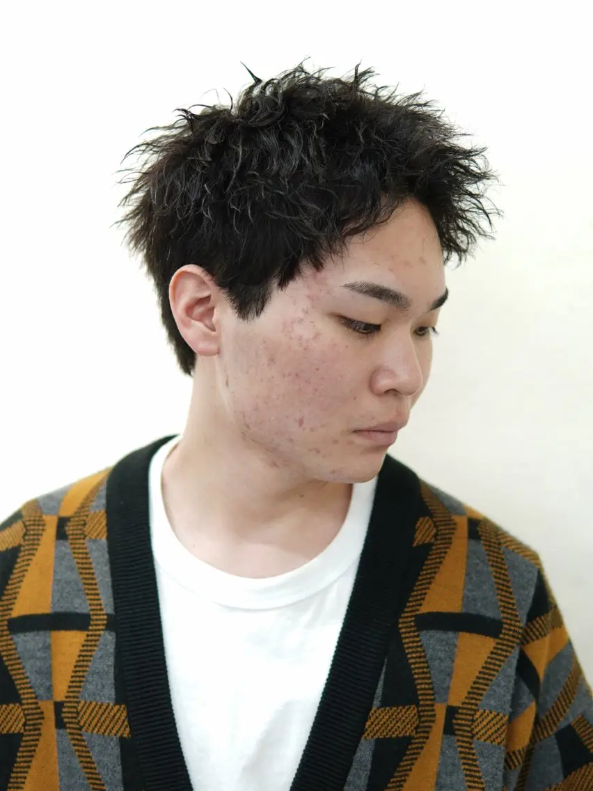 ショート パーマ メンズ カット パーマ トリートメント メンズパーマ特化 カバヤマ　リョウのヘアスタイル