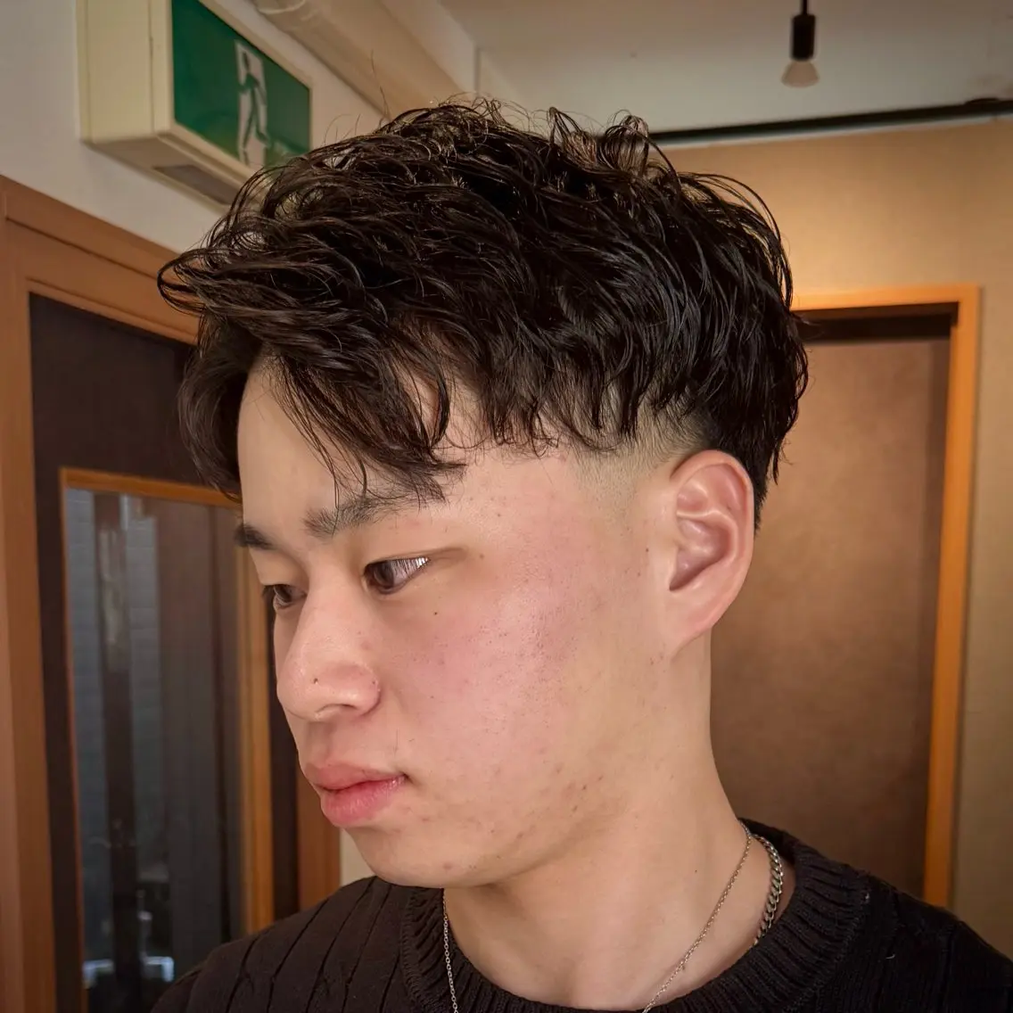 ショート パーマ メンズ フェードカット カット パーマ 立川メンズカット/ メンズパーマ💈三上のヘアスタイル