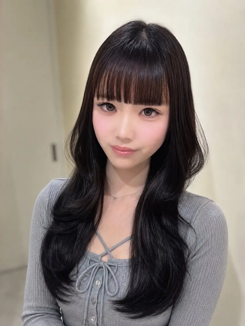 ロング カラー カット ヘアカラー トリートメント mako 韓国ヘア 🇰🇷まつパのヘアスタイル