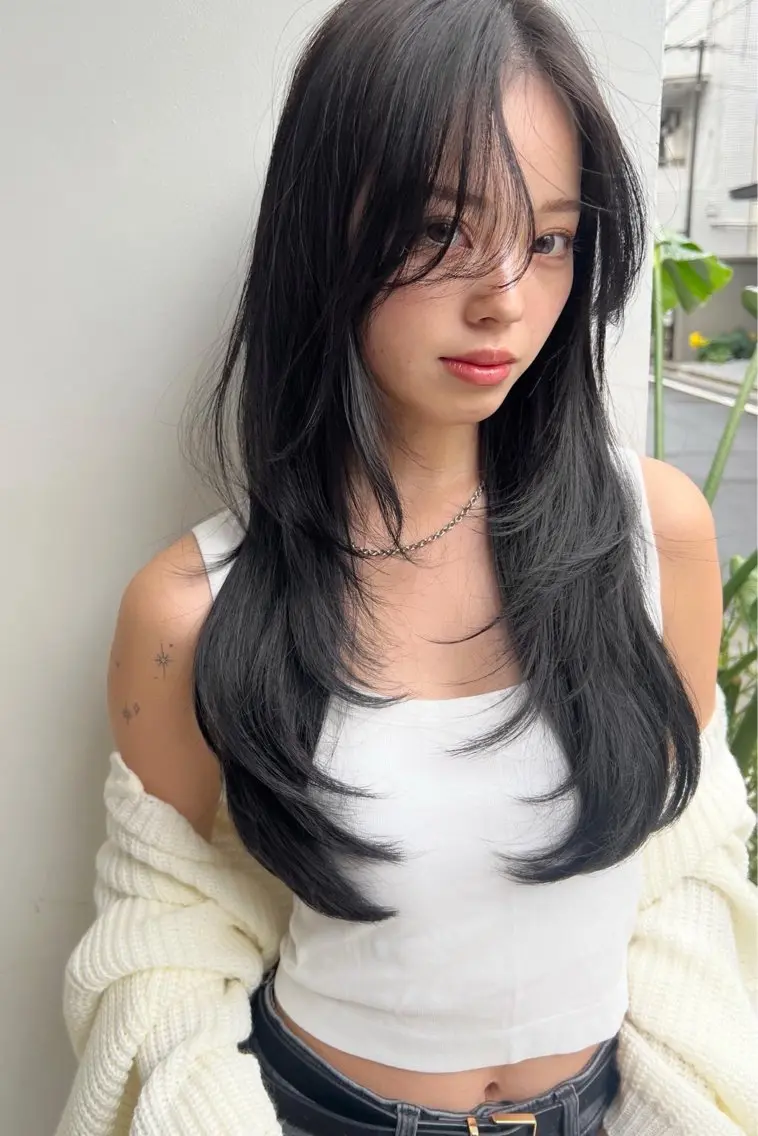 ロング rioカットカラー ♡韓国レイヤーのヘアスタイル
