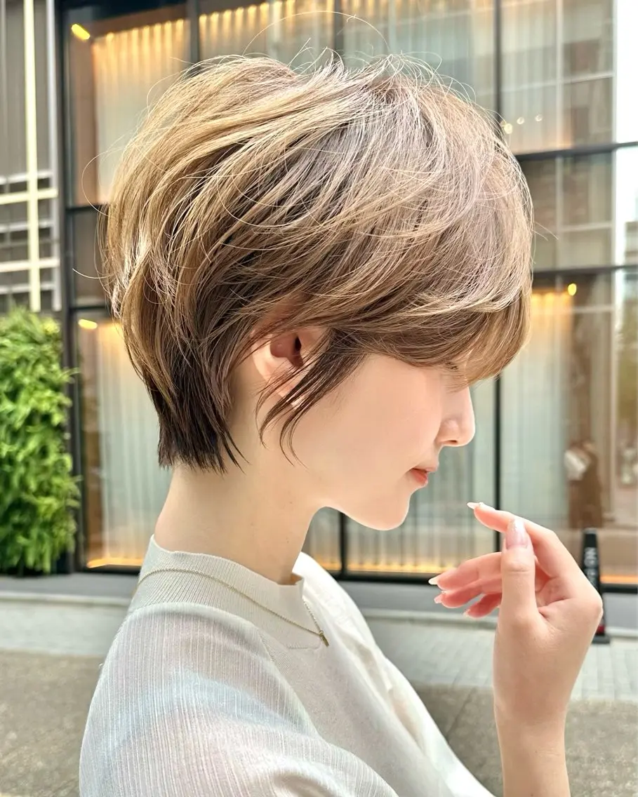 ショート カラー ⭐️銀座/ショート/ 艶カラー/りょうがのヘアスタイル