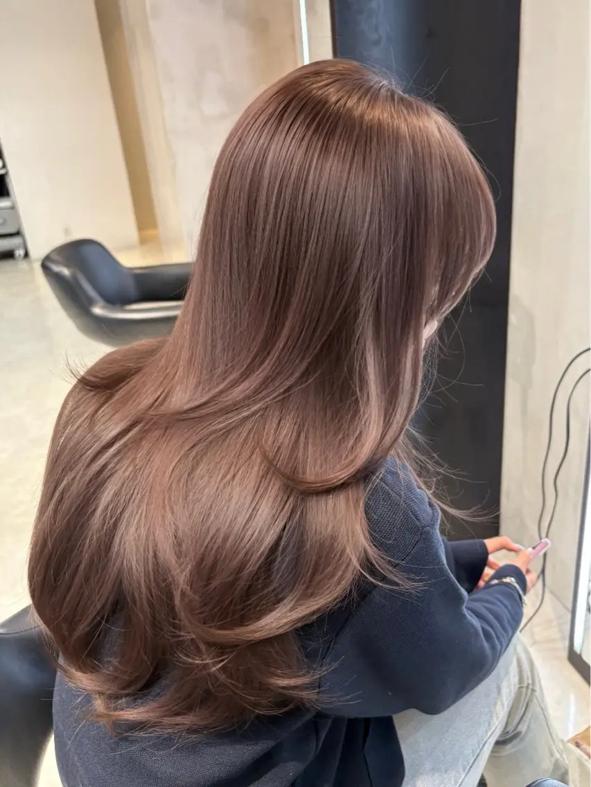 ロング カラー ヘアカラー 韓国×ワンホン 艶カラー/ハヅキ🎀のヘアスタイル