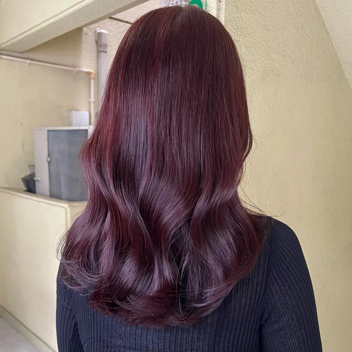 ロング カラー ブリーチ ボルドーカラー 透明感カラー ブリーチなしカラー カット ヘアカラー トリートメント レイヤー/縮毛矯正/ 暖色/mao🎀のヘアスタイル