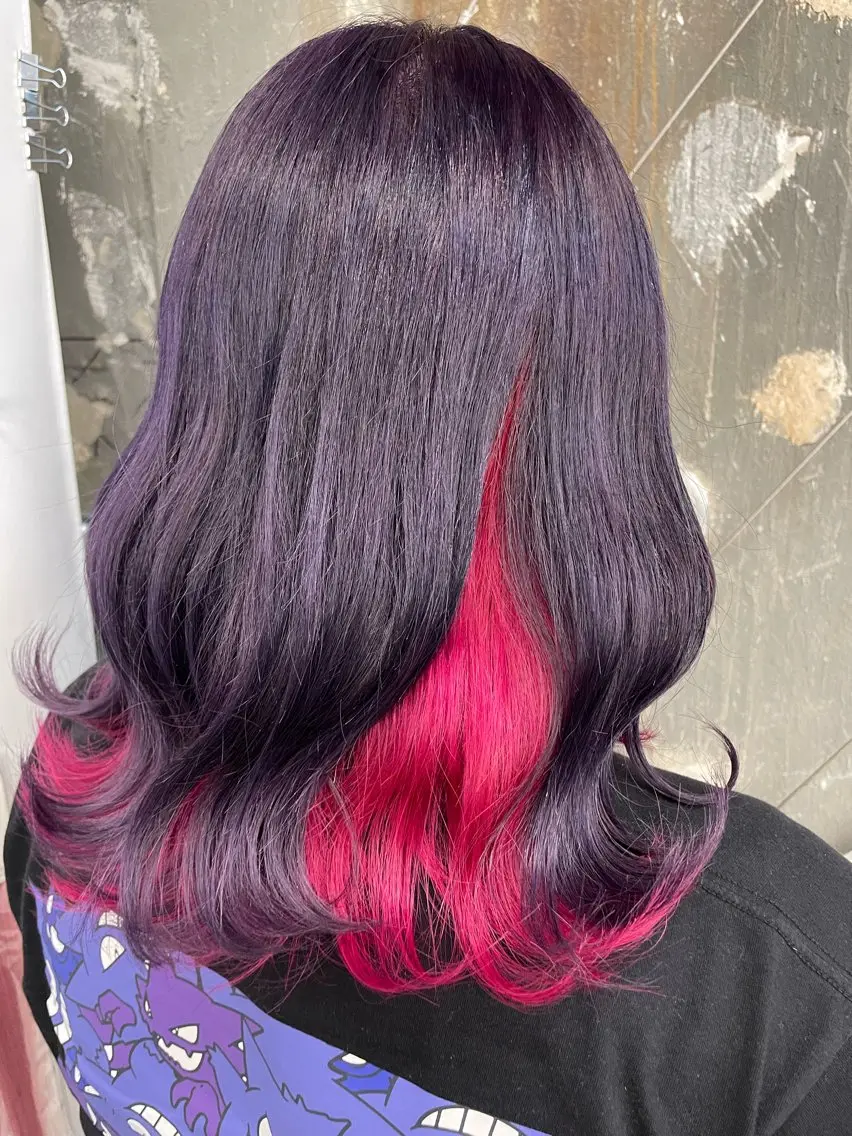 ロング カラー ブリーチ ケアブリーチ デザインカラー ダブルカラー インナーカラー ヘアカラー トリートメント インナーカラー 推し ブリーチ 髪質改善のヘアスタイル