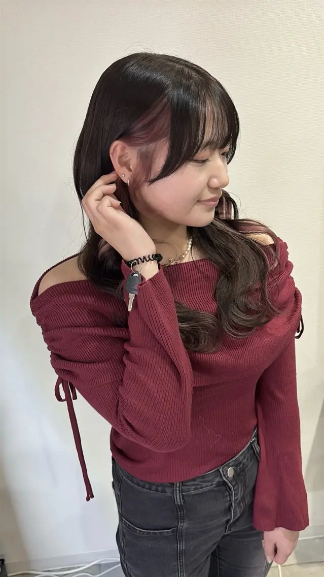 【4月先着50名限定】【snsで話題‼️】顔周りカット+ワンカラー+Aujua1stepトリートメントの写真