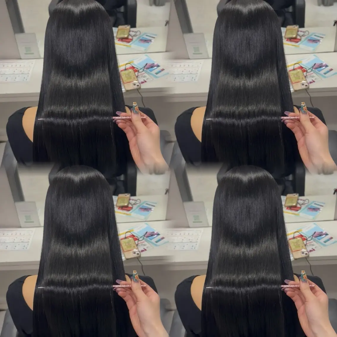 ロング カラー ヘアカラー トリートメント 🦋REISA🦋 エクステ×ハイトーンのヘアスタイル