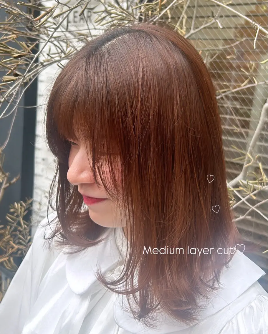 ミディアム 🤍FLEAR 白濱 かえで🎀.⋆のヘアスタイル