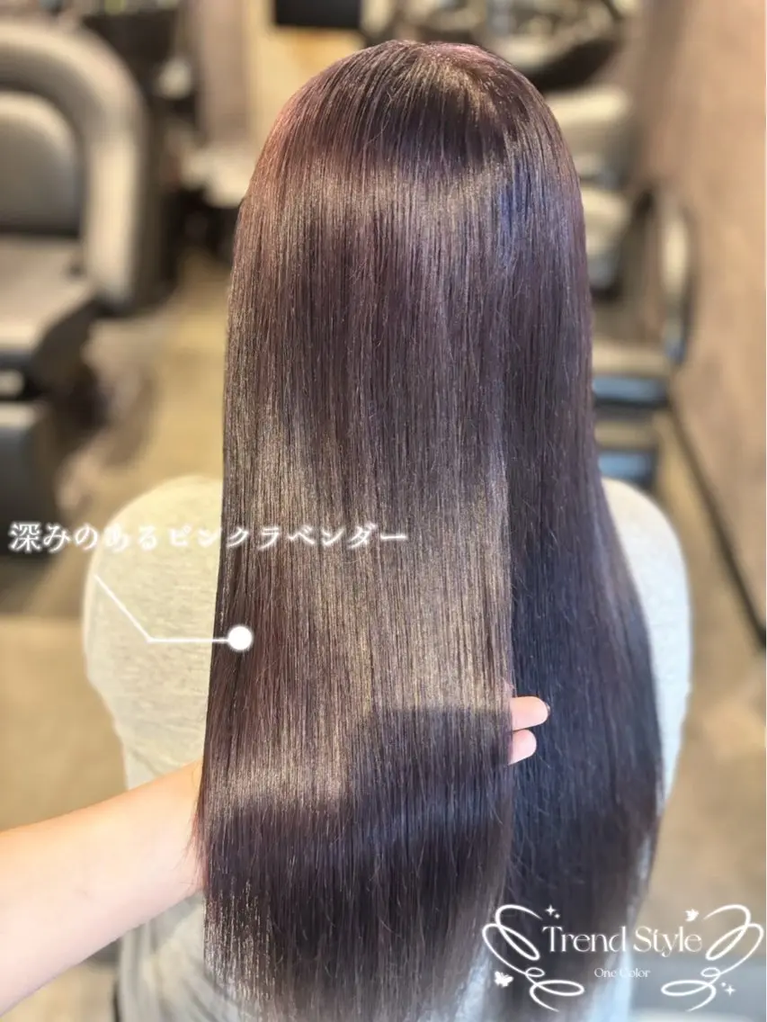 セミロング カラー ラベンダーカラー ピンクカラー ピンクラベンダー ヘアカラー トリートメント 🍑ももか🍑透明感 カラー/赤羽🦋のヘアスタイル
