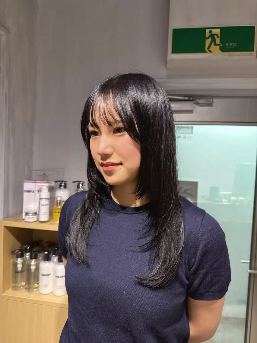 ロング カラー カット ヘアカラー NANAMI🩵 大人可愛い韓国ヘアのヘアスタイル