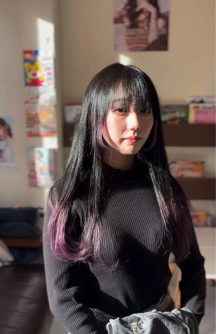 ロング カラー ブリーチ ケアブリーチ イルミナカラー ラベンダーカラー 姫カット ヘアカラー 小野 友暉のヘアスタイル