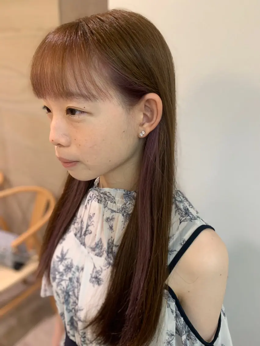 ロング カラー ピンクカラー パープルカラー 顔周りカット ヘアカラー 🫧 みゆ🫧のヘアスタイル