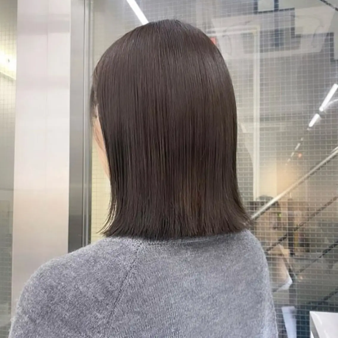 ミディアム カラー アッシュ ベージュカラー 黒髪 ブルーカラー ブルーブラック カット ヘアカラー トリートメント ヘッドスパ ヘアセット 艶感/韓国風 🤍moeka🤍のヘアスタイル