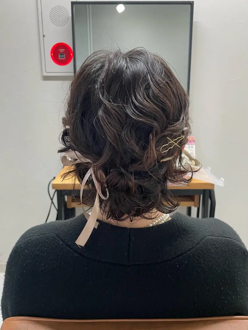 ショート ヘアアレンジ ヘアセット メンズモテパーマ💙 fuwaのヘアスタイル