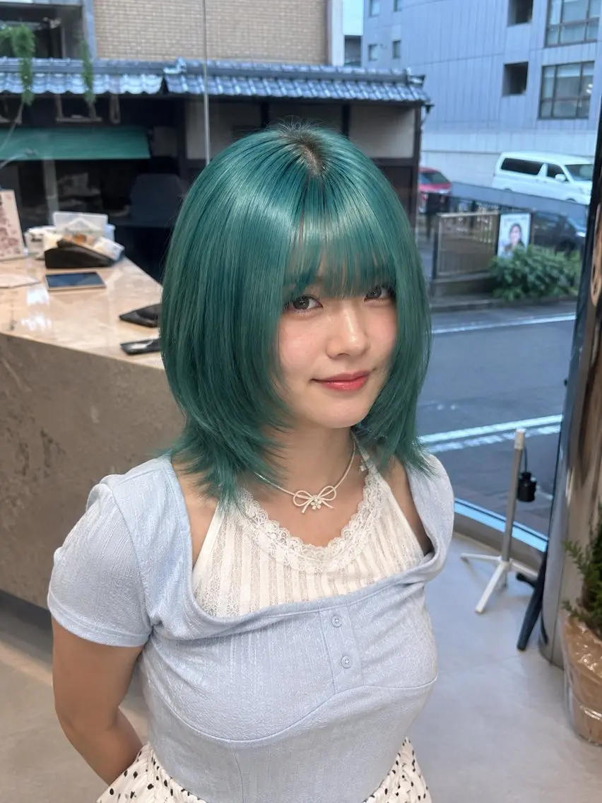 ミディアム レイヤーカット ヘアカラー トリートメント 美髪矯正/韓国風レイ ヤー/kazuyaのヘアスタイル