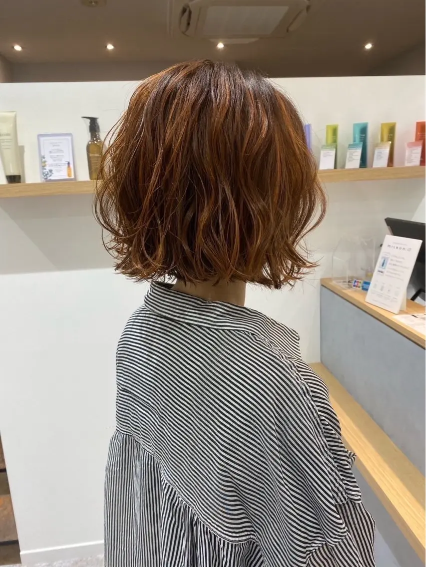 ショート カラー ブラウンカラー オレンジ ショートヘア トリートメント 日向/似合わせカット ✨/メンズカット◎のヘアスタイル