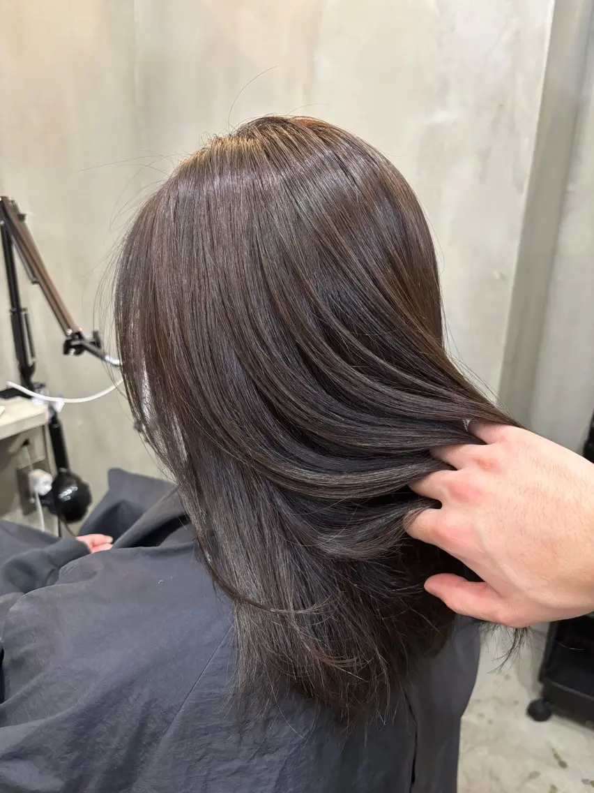 ミディアム カラー オリーブカラー ヘアカラー 中園康 /カラー/ブリーチのヘアスタイル
